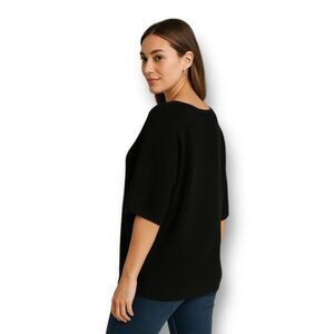 NWT Vila Milano XL Black Ribbed Knit Top Relaxed Minimalist Neutral Office Comfy